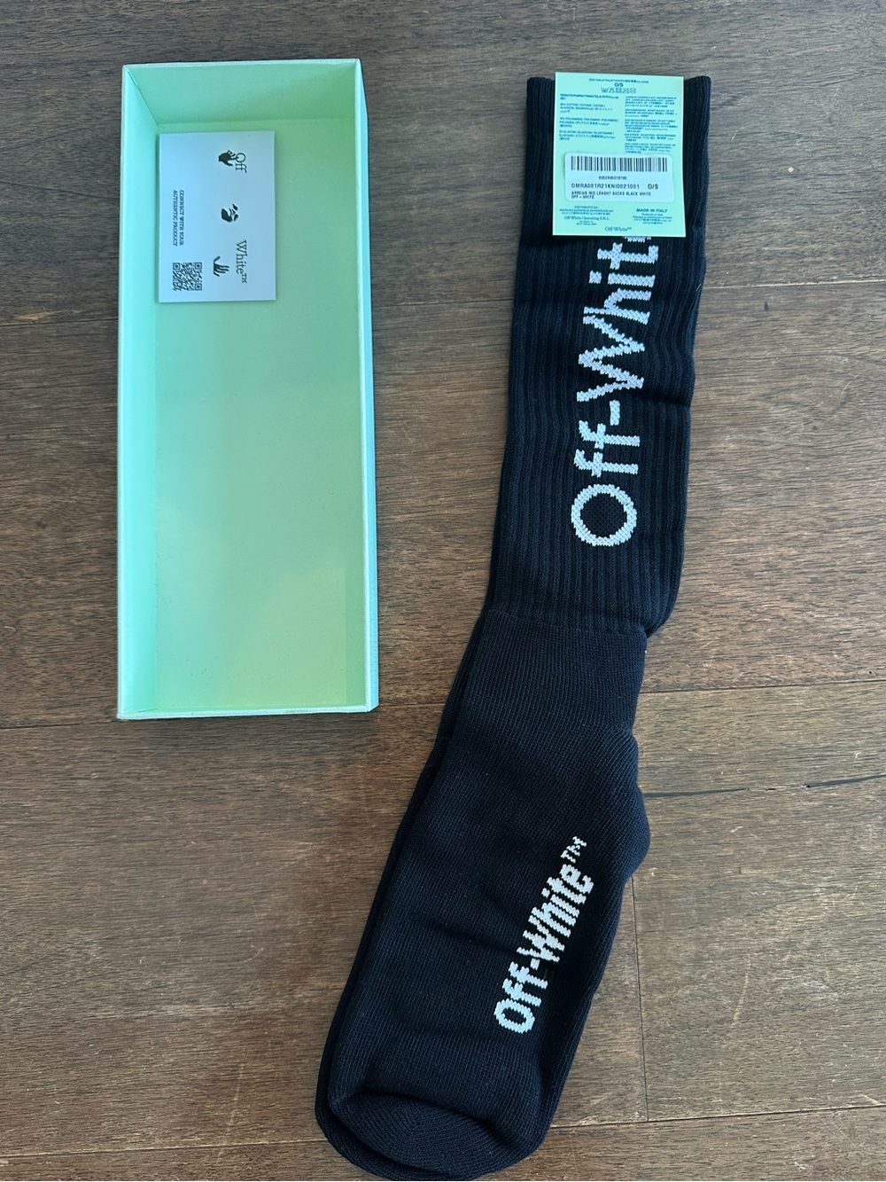 Off-White Black Crew Socks with White Logo